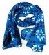 Printed Cotton Scarf Blue Flower