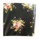 Printed Cotton Scarf Flower Black and Pink