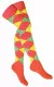 Over Knee Thigh Socks orange with Multicolour Squares