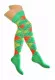 Over Knee Thigh Socks Neongreen, Orange & Yellow Squared