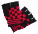 Winter Set with Beanie - Scarf - Gloves - red black chess pattern