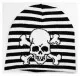 Scarf - hats & gloves in a set - skull bones with black and white stripes