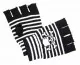 Scarf - hats & gloves in a set - skull bones with black and white stripes