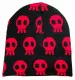 Spooky Set | Scarf - Beanie and Gloves - black base with red Skull