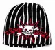 Set of Scarf with Beanie and Gloves - Pirate Skull Red White Black