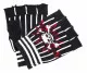 Set of Scarf with Beanie and Gloves - Pirate Skull Red White Black