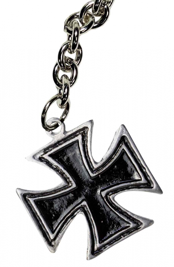 Schlüsselanhänger Schlüsselring mit Karabiner Eisernes Kreuz Totenkopf 