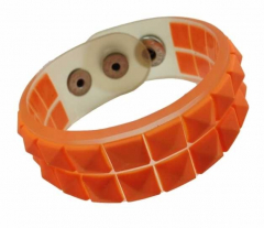 Silikon Armband - Gummi Nieten Orange