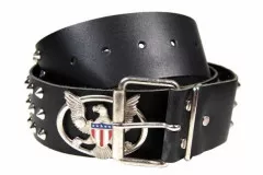 Belt - 3 R. Pointed Rivets with Eagle