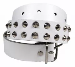 Gürtel - 2 R. Spitznieten Weiß