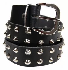 Conical Studded Leather Belt 2 row