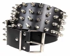 Spike Studded Leather Belt 4 row