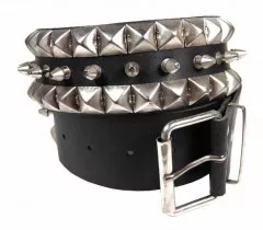 Leather Belt Pyramid & Spike Studded