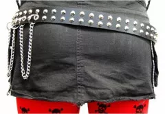 2 reihiger Spitznietengürtel mit Ketten