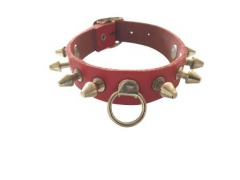 Leather Ankleband - Killer Studs Red