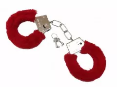 Rote Plüsch Handschellen