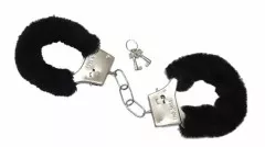 Black Furry Handcuffs