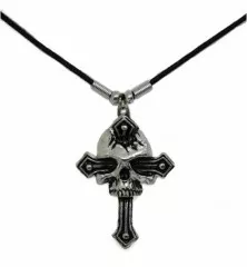 Kette mit Totenkopf und Kreuz Anhänger