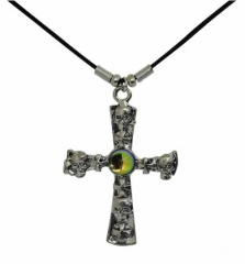 mystic Cross with Skulls Necklace