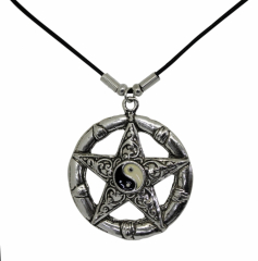 Neckband with Pentagram and YinYang Pendant