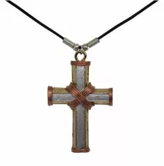 Rope Cross Pendant with Cotton Cord