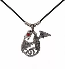 Halskette mit Drachen Anhänger - Drache mit Feuerauge