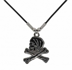 Schwarzer Pirat Halskette mit Baumwollkordel