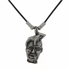 Skull in Hand Pendant with Cotton Cord