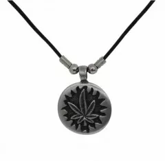 Hemp Canabis Pendant with Cotton Cord