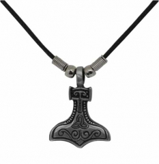 Necklace Thor Hammer Mjolnir with Triquetra