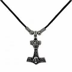 Halskette Thor Hammer mit Totenkopf