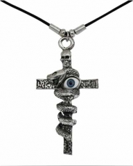 Necklace Cross entwined by Snake