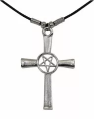 Drudenfuss im Kreuz Gothic Halskette