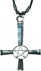 Unisex Necklace Cross and Pentagram