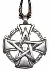 Gothic Halskette Pentagramm & Eisernes Kreuz