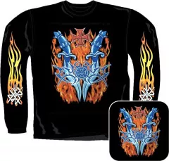 Sweatshirt - Feuer Tribal Mit Eisernem Kreuz