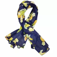 Printed Cotton Scarf Lemon