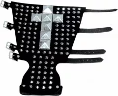 Leather Wristband - 111 Pointed Studs & 7 Pyramid Studs