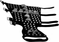 Leather Wristband - 95 Pointed Studs & 14 Pyramid Studs