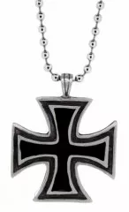 Iron Cross Pendant with Ballchain