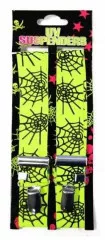 Neon Yellow Spiderweb Suspenders