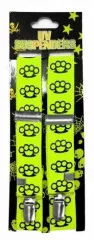 Neon Yellow Brass Knuckle Suspenders