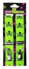Neon Yellow Suspenders Skulls