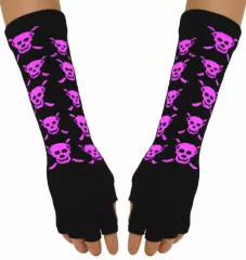 Gothic arm sleeves magenta skulls