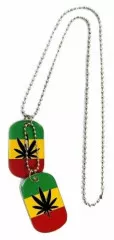 Dog Tag Jewelry Rasta Leaf