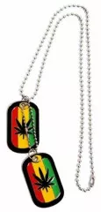 Dog Tag Jewelry Rasta Leaf