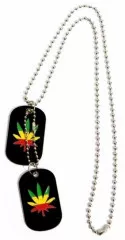 Dog Tag Jewelry Rasta Leaf