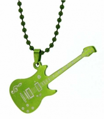 Gothic Necklace Jewelry Green Guitar