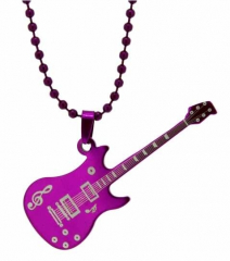 Pinke Rock Gitarre Halskette