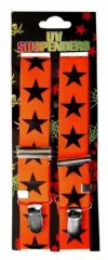 Neon Orange Star Suspenders